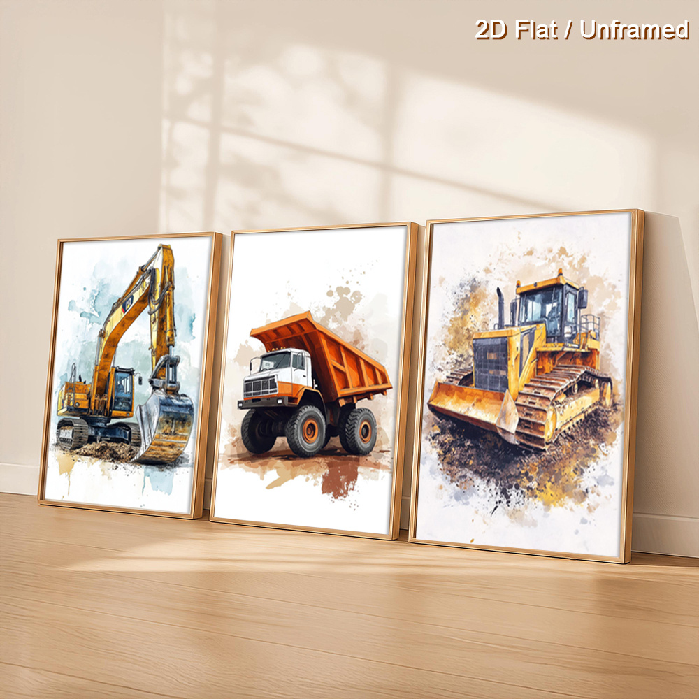 Heavy Equipment Landscaping - (3 pièces sans cadre) - Décor