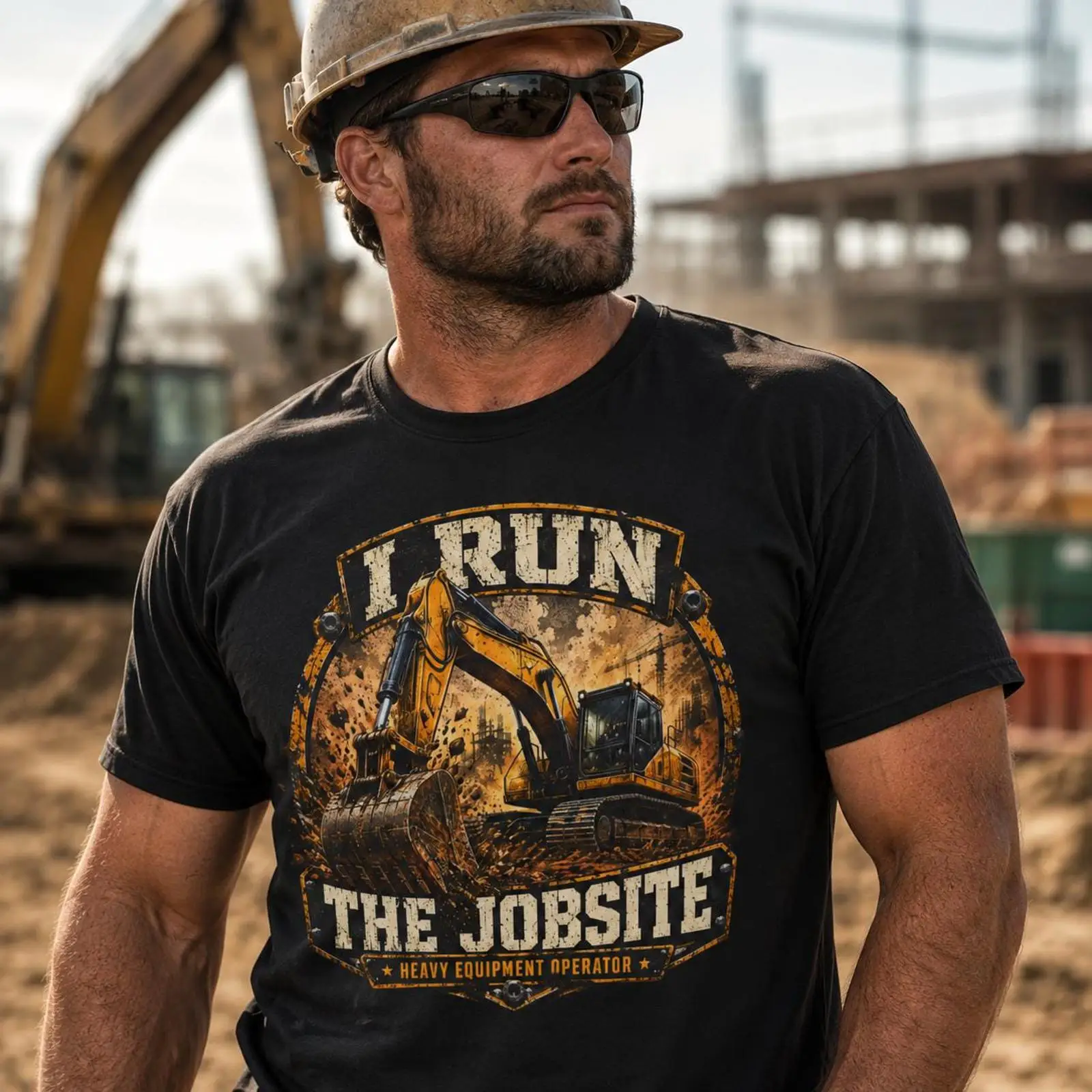 T-shirt « I Run The Jobsite »  - Heavy Equipment Operations avis et prix