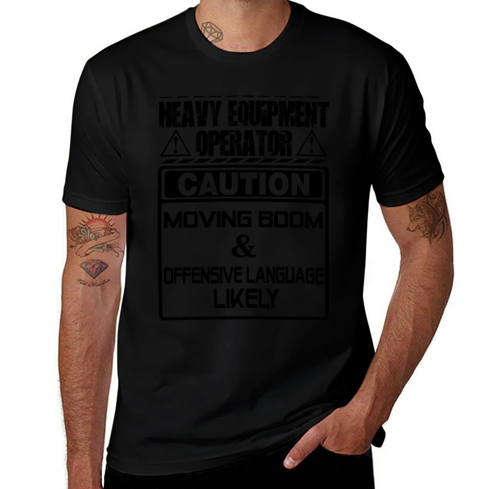 T-shirt décontracté avec impri - Heavy Equipment Operations avis et prix
